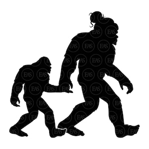Bigfoot Mama rommelig broodje Svg, Bigfoot moeder Svg, Bigfoot Png, Yeti, Sasquatch. Vector gesneden bestand Cricut, silhouet, sticker, sticker, Pdf Png Dxf.