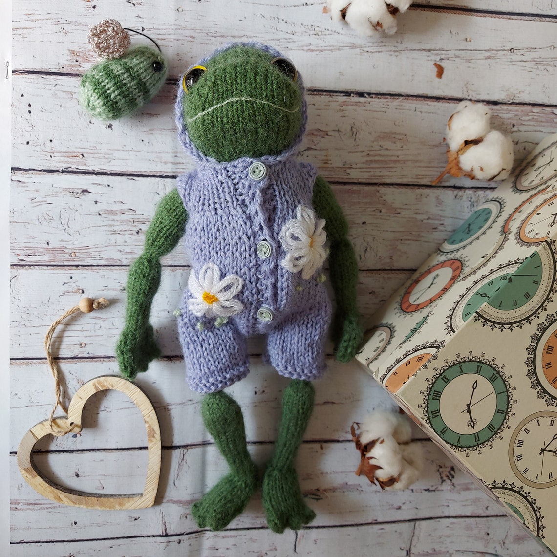 Frog toy clothes knitting pattern plush pattern knit clothes Etsy