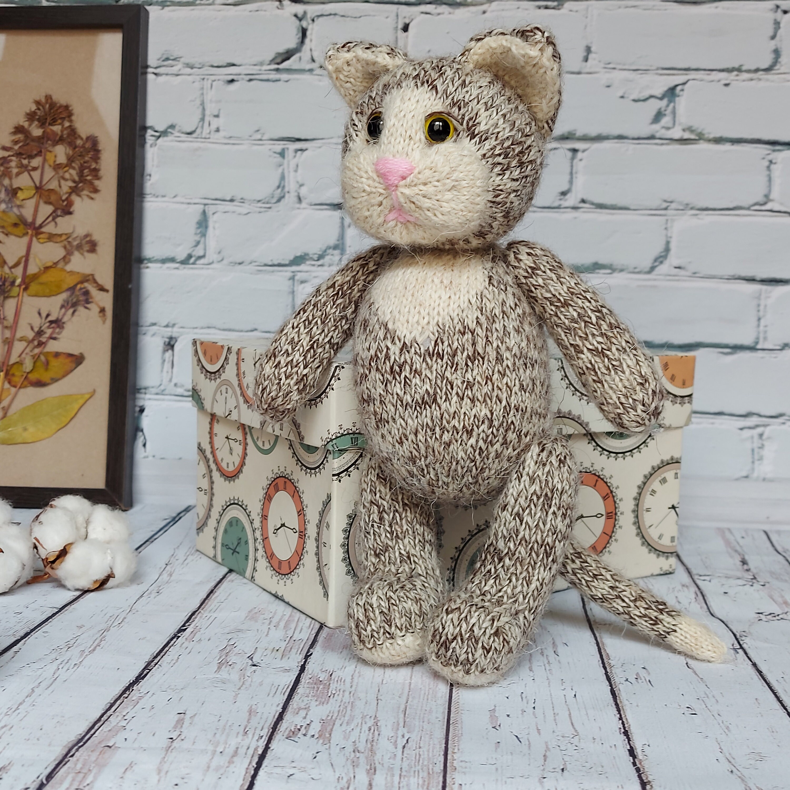 Knitted toys cat plush Knitted plushie cat Crochet plushie Etsy