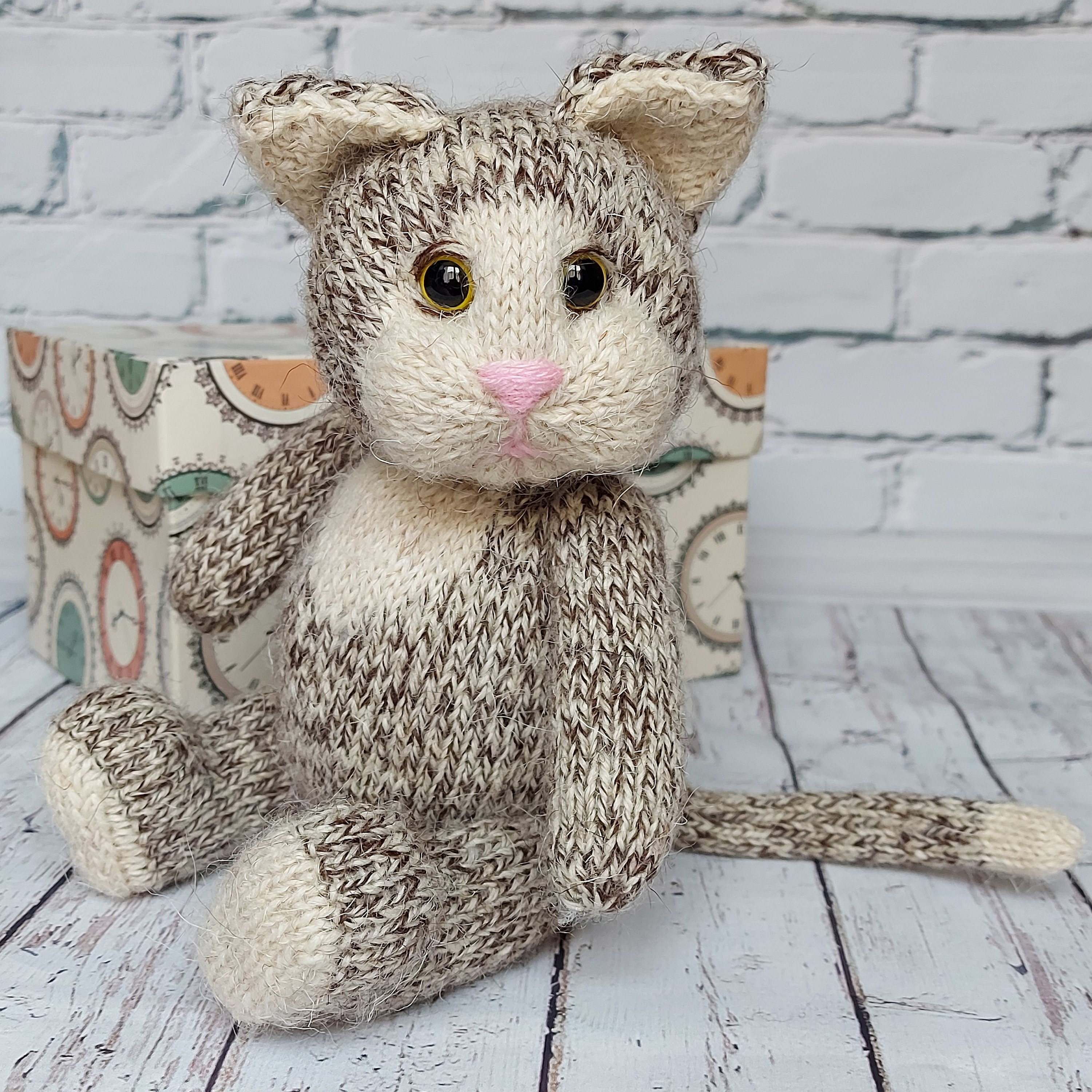 Knitted toys cat plush Knitted plushie cat Crochet plushie Etsy