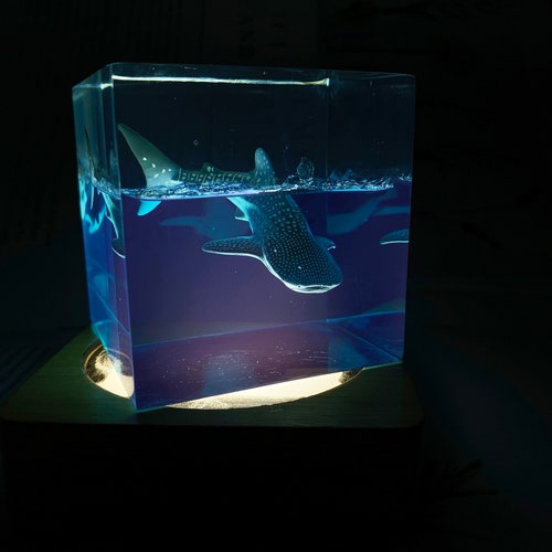 USB Mini Night light Resin Marine Cube whale Desktop Car Furniture Decoration 