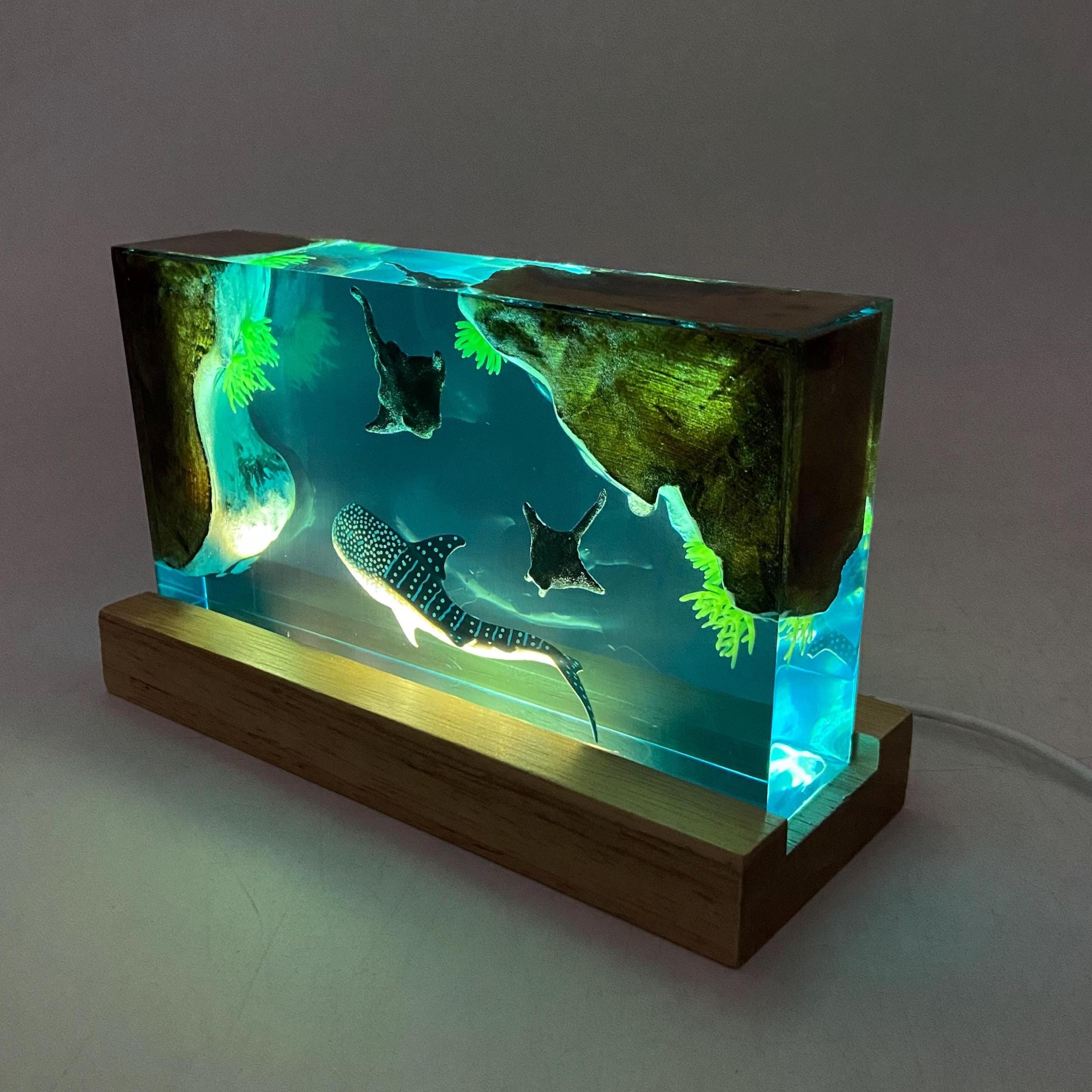 Whale Shark Cube Resin Lamp, Home Decor, Personalized Gifts, Halloween ...