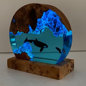 Orca Resin Night Light, Diver And Whale Ornament, Best Friend Gift, Unique Decoration, Halloween Gift, Christmas Gift image 7