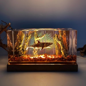 Underwater Giant Shark Lamp, Handmade Home Decoration, Perfect Friend Gift, Unique Ocean Decoration, Customized Collection, Christmas Gift