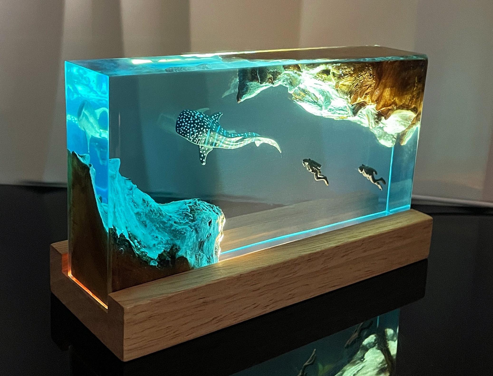 Walvishaai kubus harslamp, woondecoratie, gepersonaliseerde cadeaus, Halloweencadeaus, kerstcadeaus, handgemaakte cadeaus voor kinderen, diverse ambachten