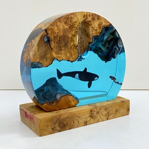 Orca Resin Night Light, Diver And Whale Ornament, Best Friend Gift, Unique Decoration, Halloween Gift, Christmas Gift image 9