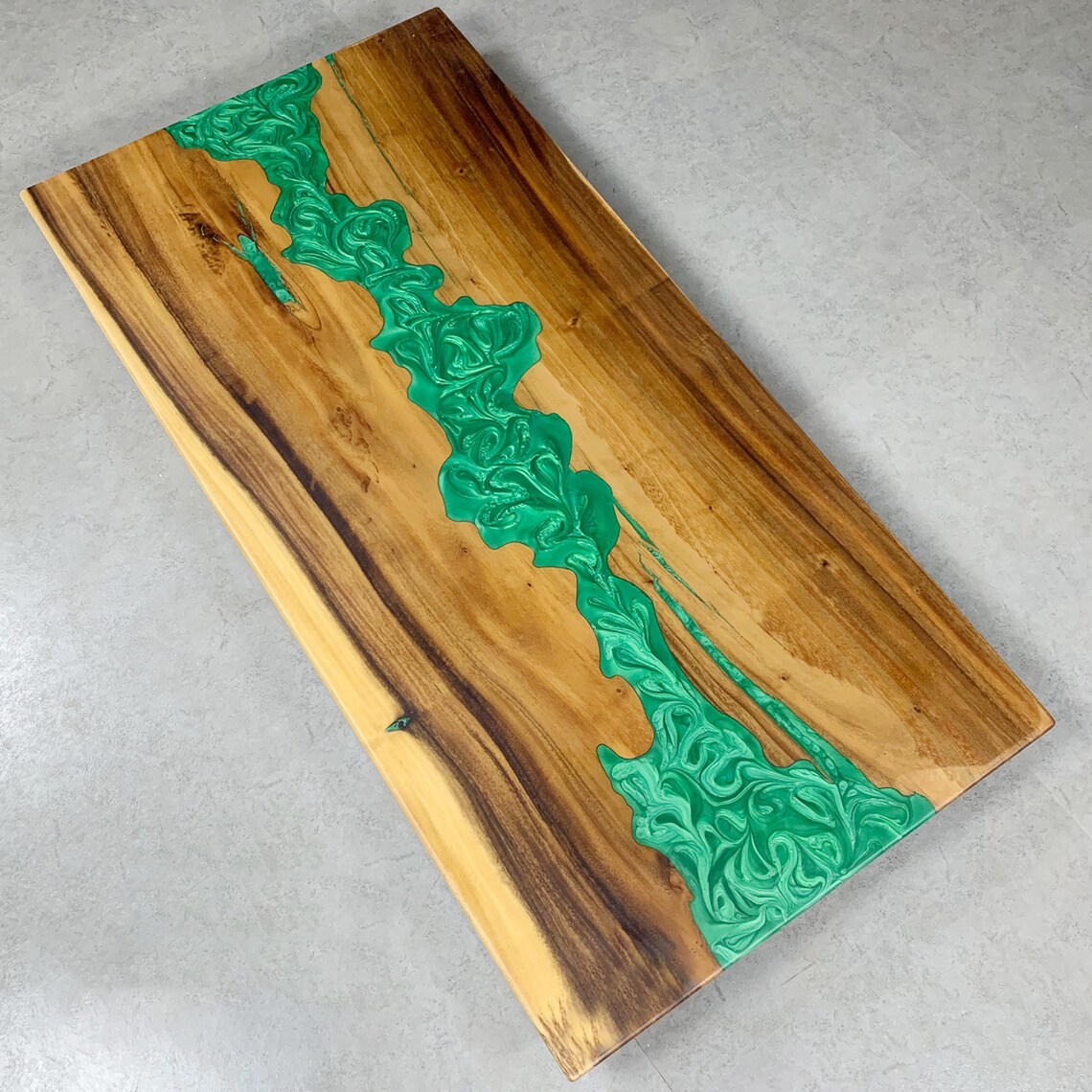 Green epoxy resin tableLiving room resin tableCoffee Etsy