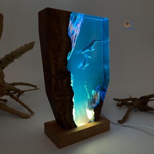 Humpback Whale Resin Lamp, Handmade Decor, Diver Craft, Ocean Art, Best Friend Gift, Unique Decor, Children's Gift image 6