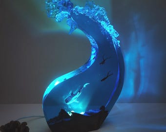 Whale Shark Art Lamp, Personalized Handicraft Diver Ornaments, Best Friend Gift, Unique Decoration, Dad Gift, Christmas Gift