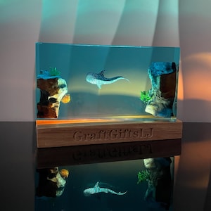 Whale Shark Resin Night Light: Personalized Ocean Decor