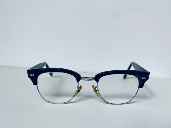 Vtg Black EyeGlasses/Clubmaster/Black EyeGlass Fra
