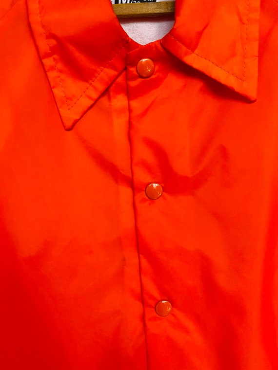 Vtg Orange Wind breaker/Sz Medium/Neon Orange/Ora… - image 3