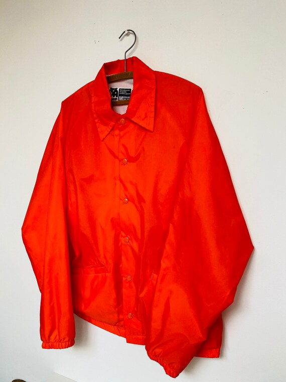 Vtg Orange Wind breaker/Sz Medium/Neon Orange/Ora… - image 1