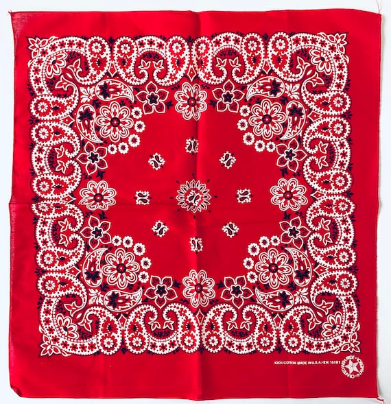 Vtg Red Bandana/Tower Fast Color Bandana/Red/Midce