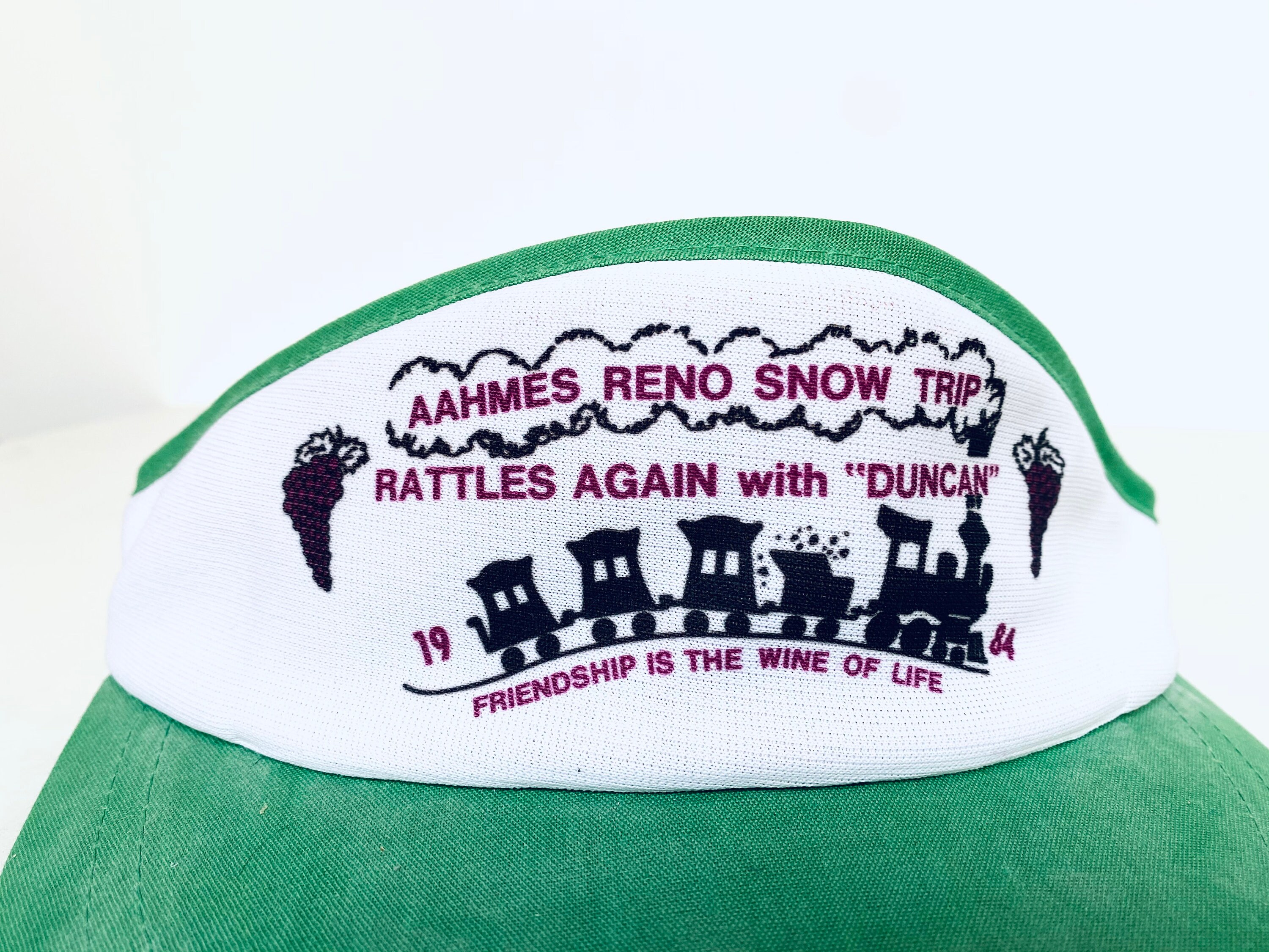 Vtg Green Poker Visor Reno Vtg Green 