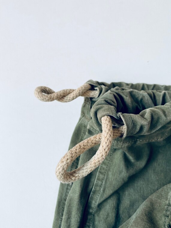 Vtg Duffle Bag/Military Canvas Bag/Green Canvas B… - image 9