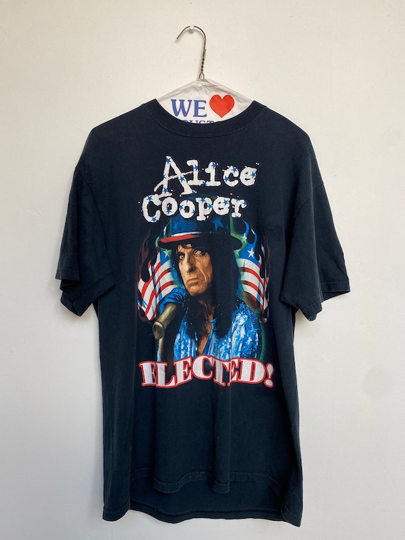 Vtg Alice Cooper T-Shirt/Sz L/ Black/Double Sided/