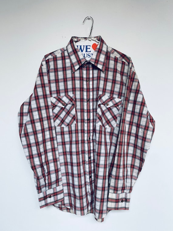 Vtg Plaid Shirt/Sz Medium/King Sport/80s/90s/Pende