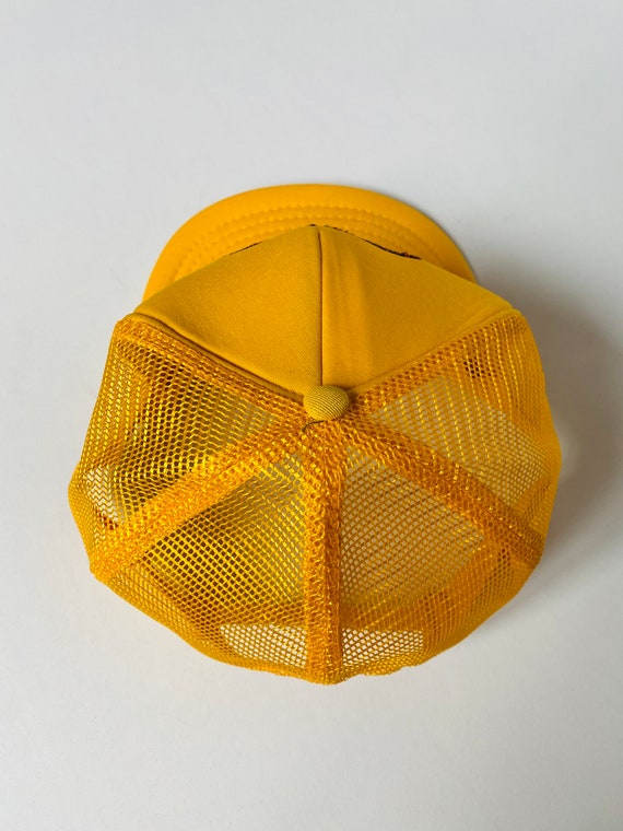 Vtg Yellow Trucker Hat/Red and Bank/Hunting Hat/Y… - image 5