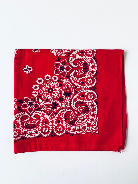 Vtg Red Bandana/Tower Fast Color Bandana/Red/Midc… - image 4