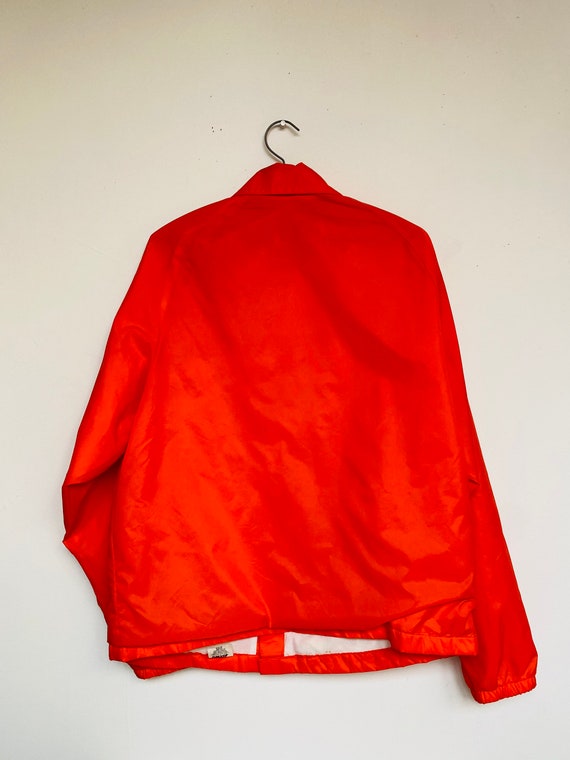 Vtg Orange Wind breaker/Sz Medium/Neon Orange/Ora… - image 8