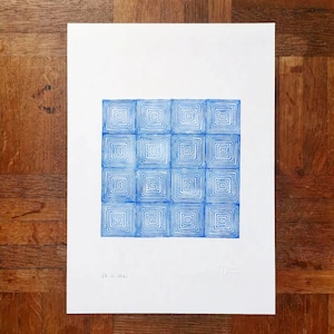 Gravur Linolschnitt / geometrische Muster / Innendekoration / Französisches Kunsthandwerk / Illustration / verschiedene Farben verfügbar