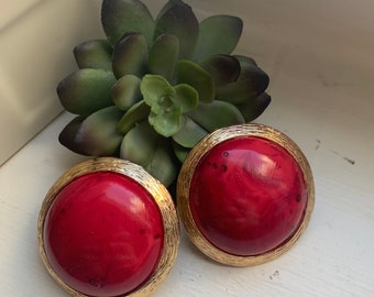 Autumn Leaves Red Clip-On Earrings
