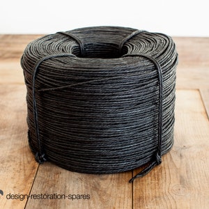 Danish Cord No. 1 E.g. for Seat Weaving of Wegner Y-Chairs natural black white 625m coil black