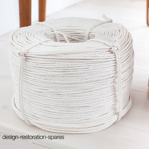 Danish Cord No. 1 E.g. for Seat Weaving of Wegner Y-Chairs natural black white 625m coil white