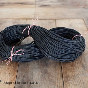 Danish Cord No. 1 E.g. for Seat Weaving of Wegner Y-Chairs natural black white 130m coil black