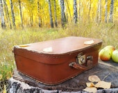 Soviet suitcase vintage, Old suitcase USSR, Small retro suitcase Leningrad, 1962, Bebel factory, Retro style home decor