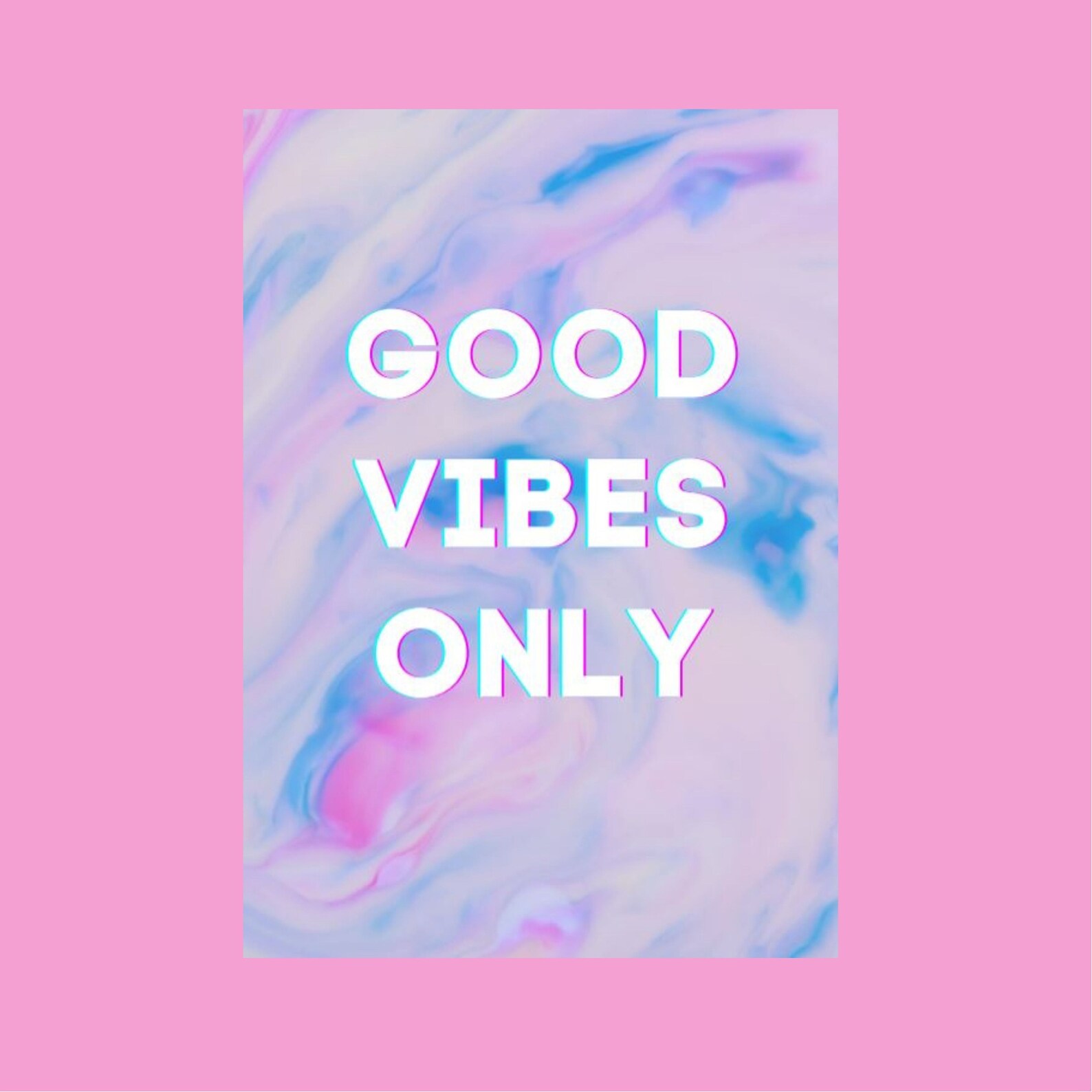 Good vibes only Pink & Purple Watercolour Art / Typography Etsy