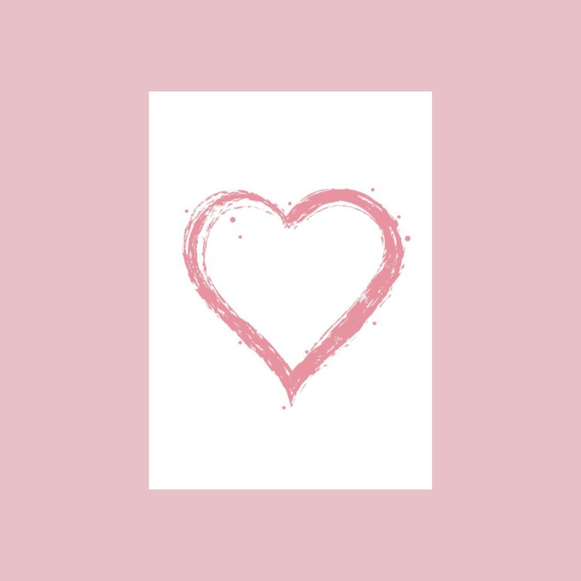 Pink heart A4 print Gallery Wall decor Contemporary Etsy