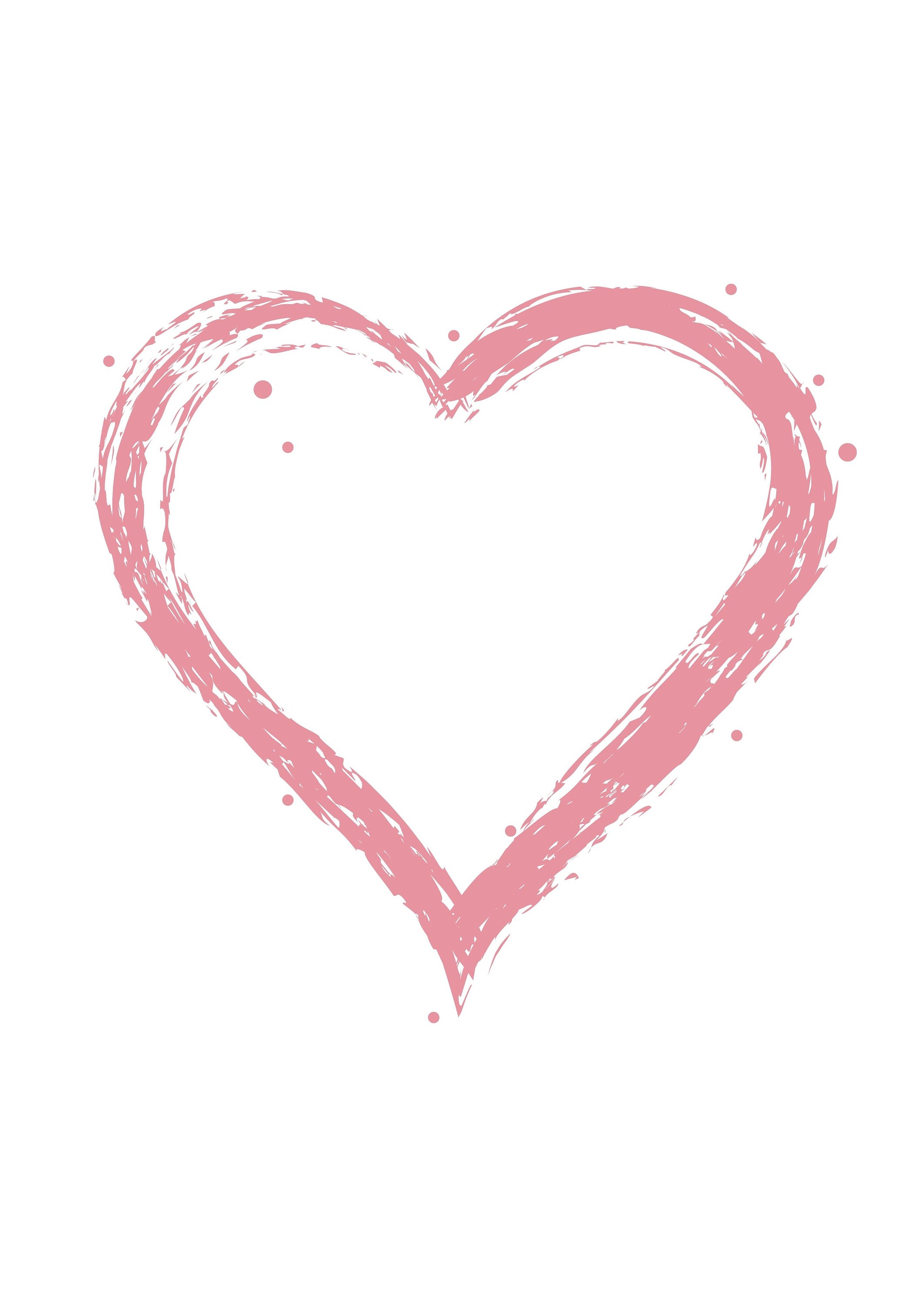 Pink heart A4 print Gallery Wall decor Contemporary Etsy