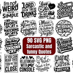 90 Sarcastic quotes svg and png, funny, popular