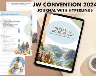 Diario della Convention JW 2024, NOTEBOOK JW, Download istantaneo, regalo per battesimo jw, regalo per fratello e sorella jw
