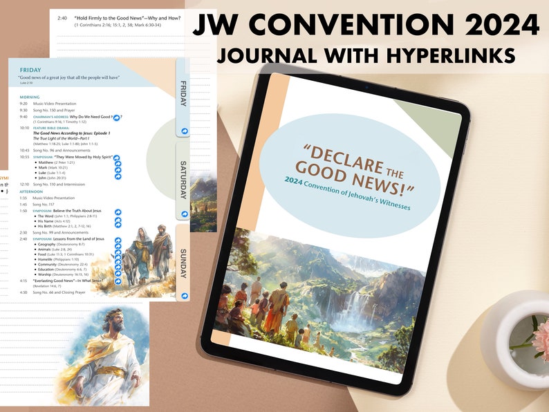JW Convention 2024 Journal, JW NOTEBOOK, Instant Download, jw baptism gift, gift for jw brother and sister image 1