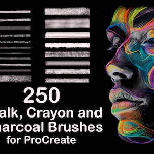 250 Chalk crayon charcoal pastel brushes for ProCreate