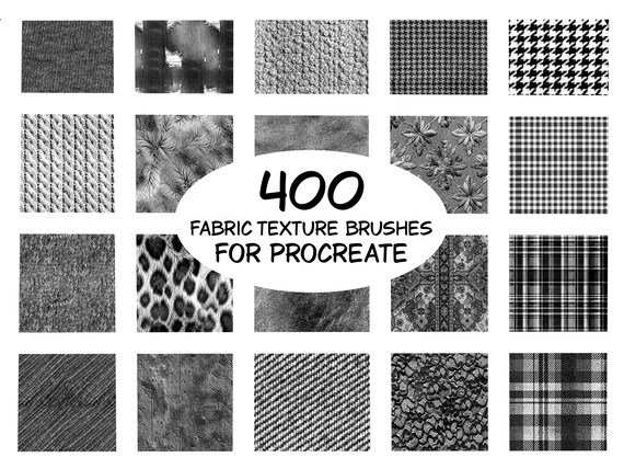 400 Fabric Texture ProCreate Brushes, Denim, Tweed, Fur, Lace (Digital Download)