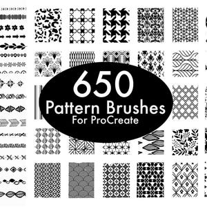 650 Pattern Procreate brushes, brushes for ProCreate