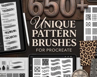 650 pinceles Procreate con patrones creados a mano (descarga digital)