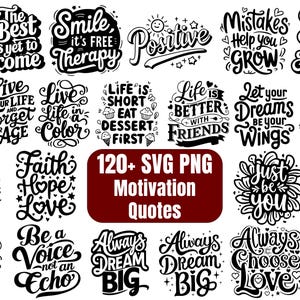 120+ Motivation quotes svg and png, popular and inspirational