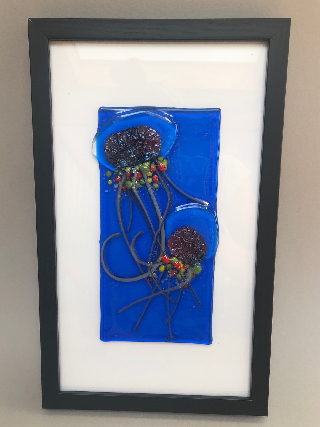Fused Glass Jellyfish Art Etsy