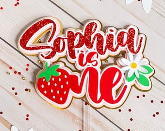 Strawberry Cake Topper, Berry Sweet, Strawberry Party Decorations, Strawberry Theme, Strawberry Smash Cake Prop, Strawberry Birthday Party