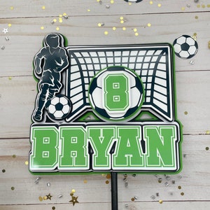Soccer Cake Topper, Soccer Birthday Party, Soccer Party Decor, Soccer Birthday Cake Topper, Custom Soccer Topper, Sports Soccer Party