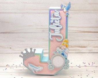 Cinderella Princess 3D Letter, Princess Party Theme, Disney Princess Birthday, Cinderella Princess Favors, Cinderella Princess Theme Party