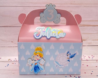 Cinderella Princess Favor Boxes, Princess Party Theme, Disney Princess Birthday, Cinderella Princess Favors, Cinderella Princess Theme Party
