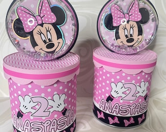 Minnie Mouse Chips Can, Minnie Mouse Birthday, Minnie Mouse Favors, Minnie Mouse Party, M