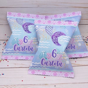 Mermaid Candy Chips Bags, Mermaid Favor, Mermaid Party Decor, Under the Sea Favors, Mermaid Birthday Party, Mermaid Party, Mermaid Decor