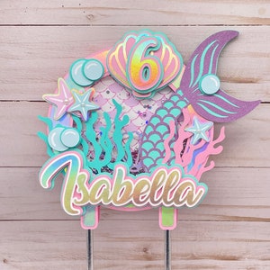 Mermaid Shaker Cake Topper, Mermaid Party Decor, Under the Sea Cake Topper, Mermaid Birthday Party, Little Mermaid Cake Topper, Mermaid Tail